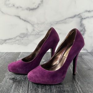 STEVE MADDEN purple suede heels. VIVIANNA 5 1/2